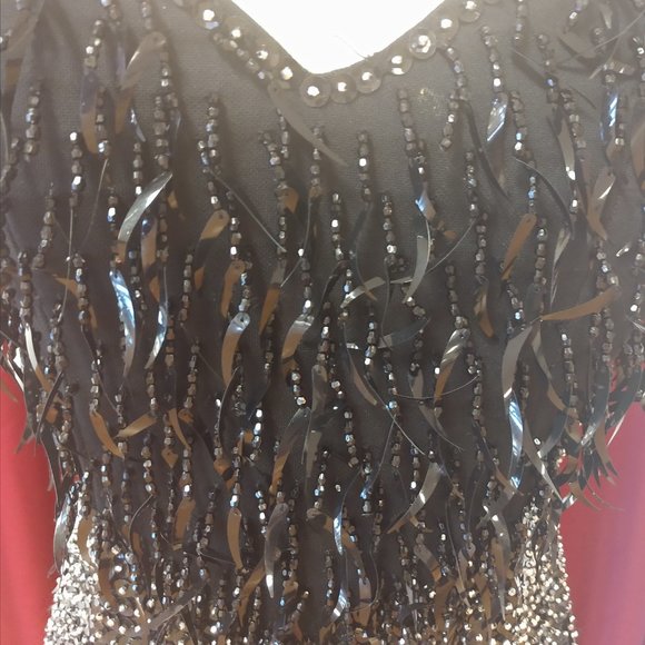 Black Rhinestone Latin Ballroom Dress - Picture 2 of 4